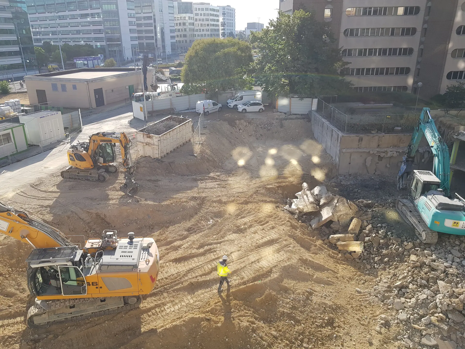 Vue d'ensemble d'un chantier de démolition ECD en Île-de-France